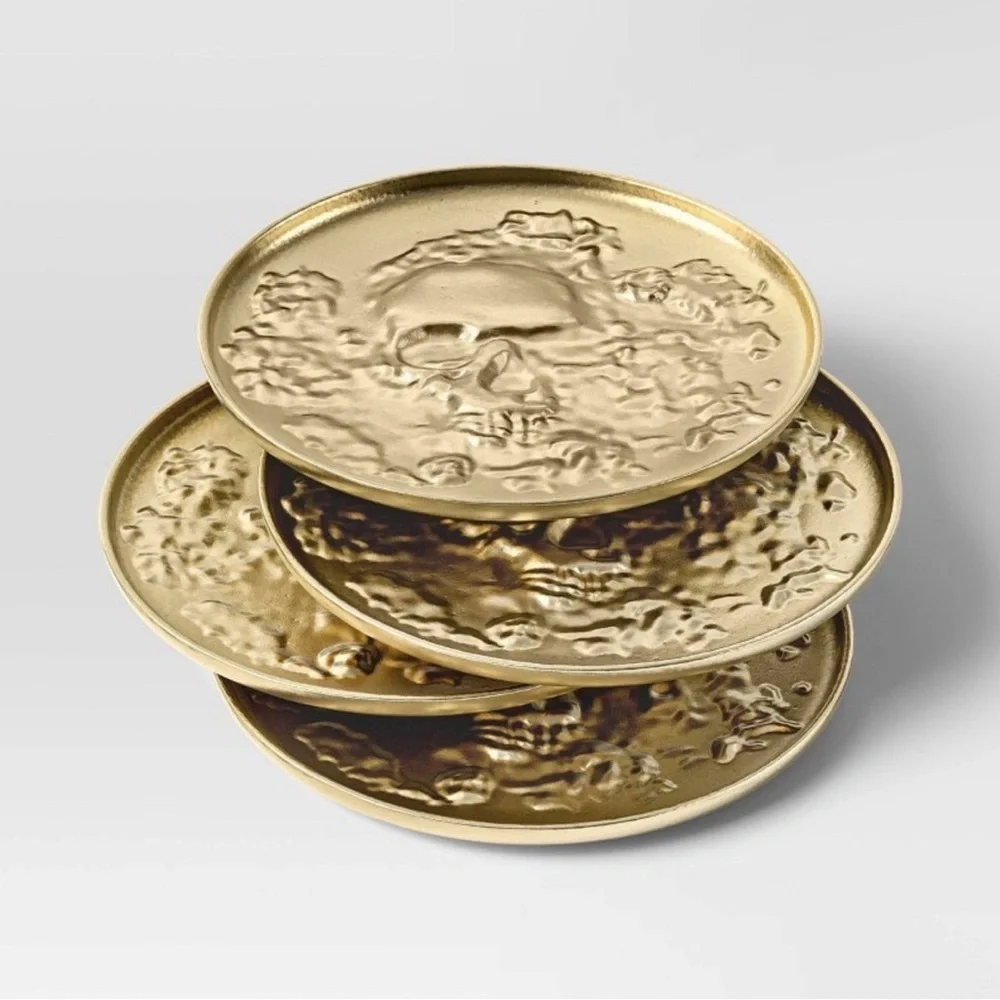 Gold Skull Coasters Set of 4